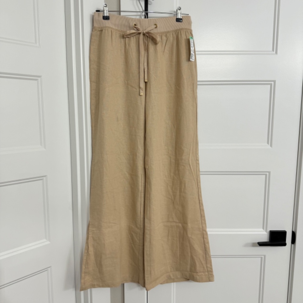 Papaya  Linen Tan Pants